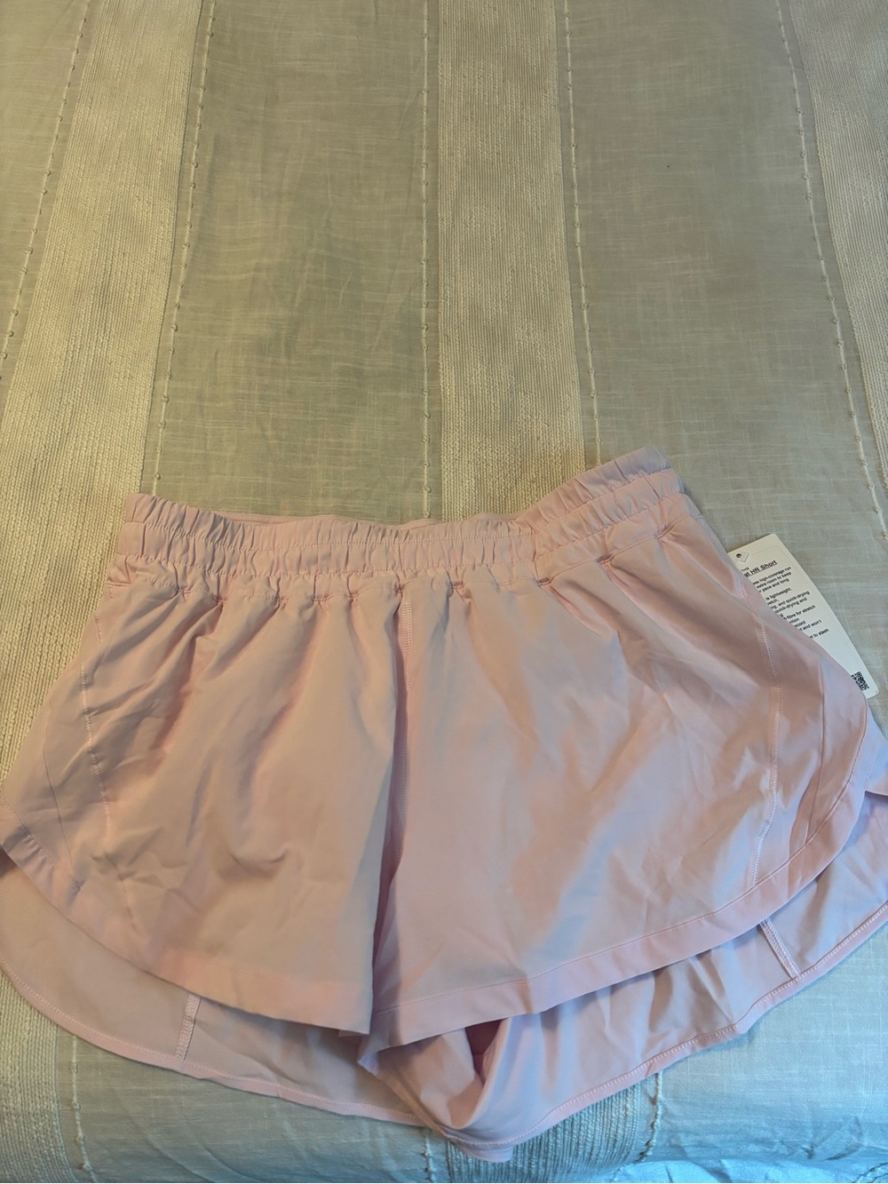 NWT Lululemon Women's Light Pink Athletic Shorts with Built-In Liner